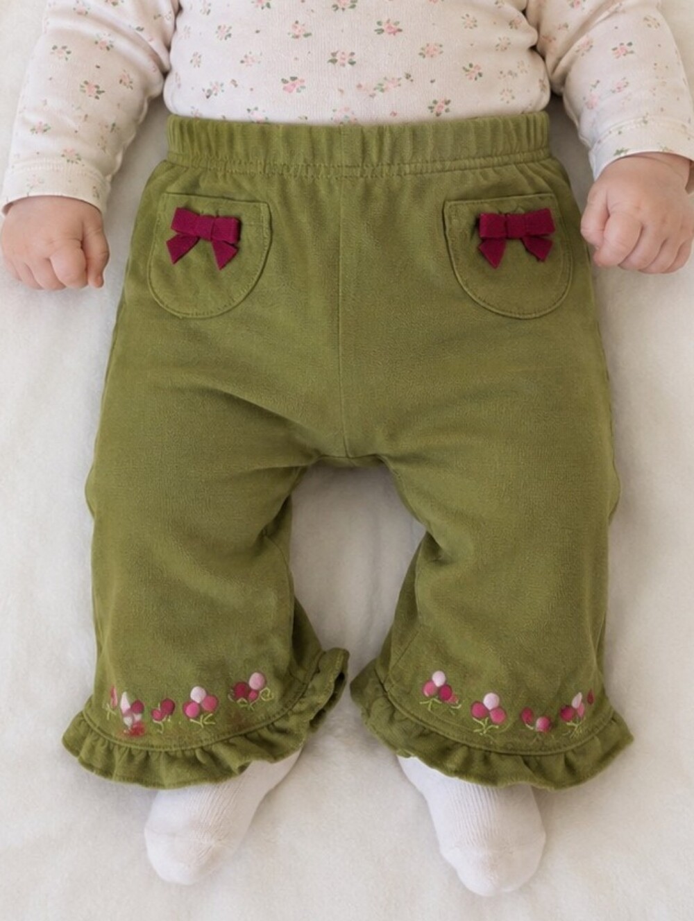 Gymboree Olive Green Ruffle Capri Leggings Baby Girls 3–6 Months